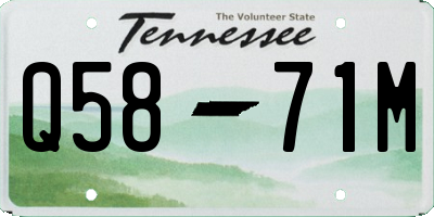 TN license plate Q5871M