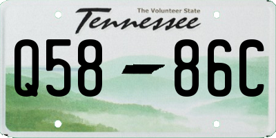 TN license plate Q5886C
