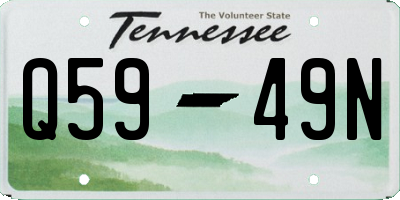 TN license plate Q5949N