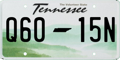 TN license plate Q6015N