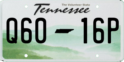 TN license plate Q6016P