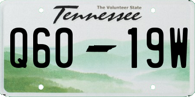 TN license plate Q6019W