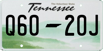 TN license plate Q6020J