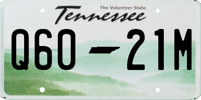 TN license plate Q6021M