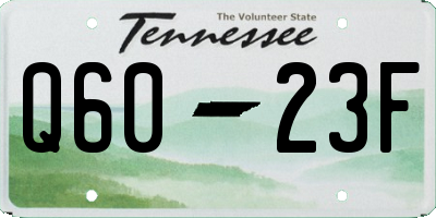 TN license plate Q6023F