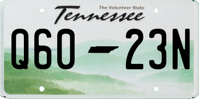 TN license plate Q6023N