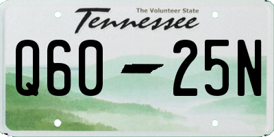 TN license plate Q6025N