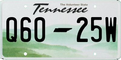 TN license plate Q6025W