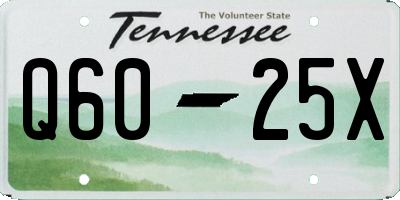 TN license plate Q6025X
