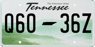 TN license plate Q6036Z