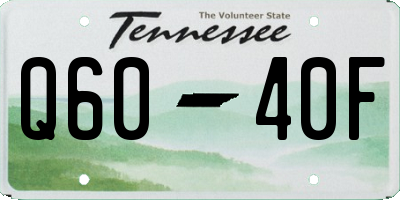 TN license plate Q6040F