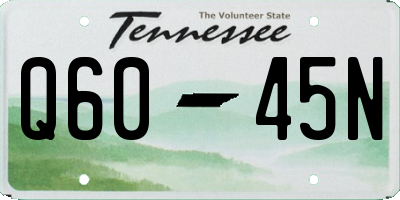 TN license plate Q6045N