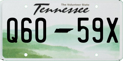 TN license plate Q6059X