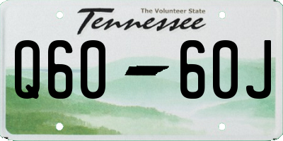 TN license plate Q6060J
