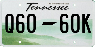 TN license plate Q6060K