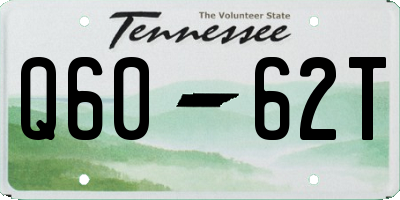 TN license plate Q6062T