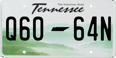 TN license plate Q6064N