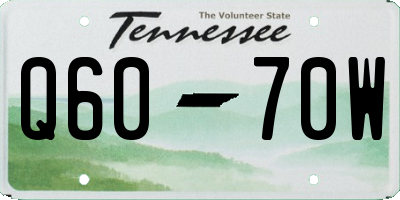 TN license plate Q6070W