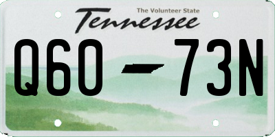 TN license plate Q6073N