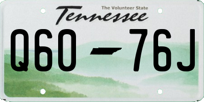 TN license plate Q6076J