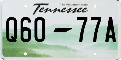 TN license plate Q6077A