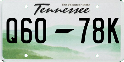 TN license plate Q6078K
