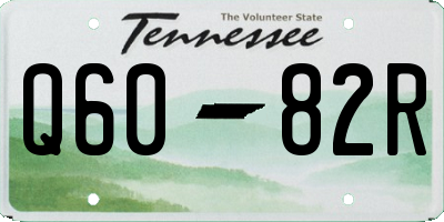 TN license plate Q6082R
