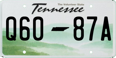 TN license plate Q6087A