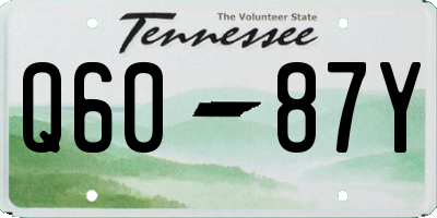 TN license plate Q6087Y