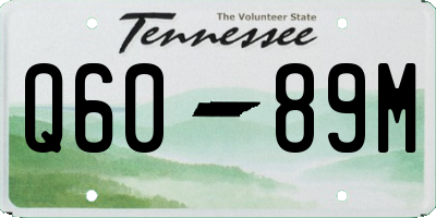 TN license plate Q6089M