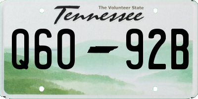 TN license plate Q6092B