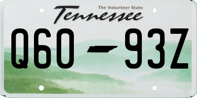 TN license plate Q6093Z