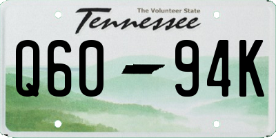 TN license plate Q6094K