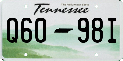 TN license plate Q6098I