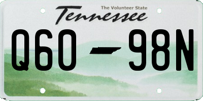 TN license plate Q6098N