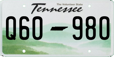 TN license plate Q6098O