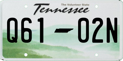 TN license plate Q6102N