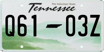 TN license plate Q6103Z
