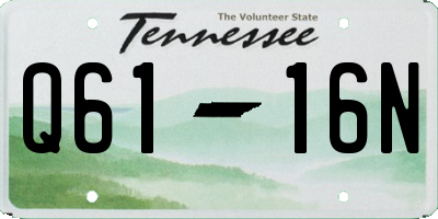 TN license plate Q6116N