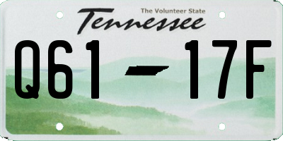 TN license plate Q6117F