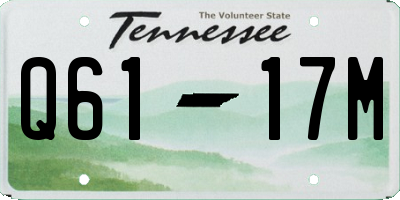 TN license plate Q6117M