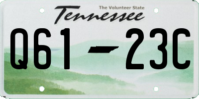 TN license plate Q6123C
