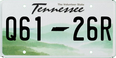 TN license plate Q6126R