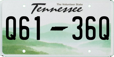 TN license plate Q6136Q