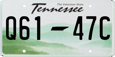 TN license plate Q6147C
