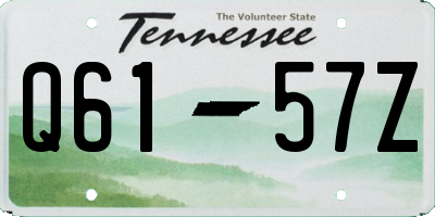 TN license plate Q6157Z