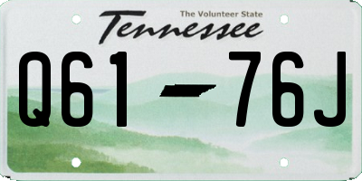 TN license plate Q6176J
