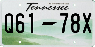 TN license plate Q6178X