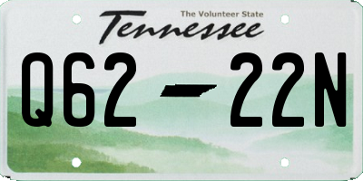 TN license plate Q6222N