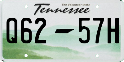 TN license plate Q6257H